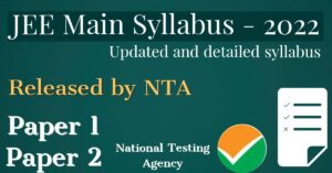 Read more about the article JEE Mains Syllabus 2022 [Updated]: (Physics, Chemistry, Maths) Download NTA JEE Syllabus PDFs